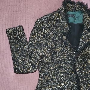 Zara Trafaluc Blk Yellow Tweed Moto Jacket 💫💫💫